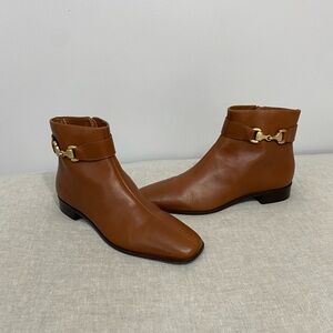 Talbots, Women’s Genuine Leather Zip Ankle Boots,Size 7AA Brown